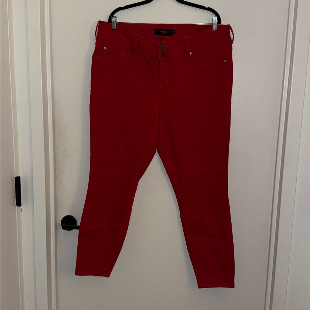 Torrid Denim Red Jeggings Skinny Jean Denim Pants
